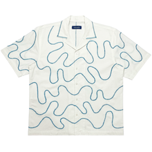 Load image into Gallery viewer, wavy stitch-detailed shirt (aqua)