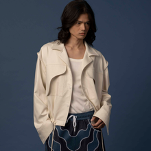 Load image into Gallery viewer, cropped draw-waist jacket (cream)