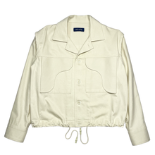 Load image into Gallery viewer, cropped draw-waist jacket (cream)