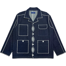 Load image into Gallery viewer, wavy 4-pocket utility overshirt (navy)