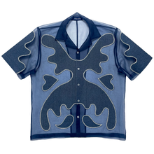 Load image into Gallery viewer, sheer inkblot appliqué shirt (navy)