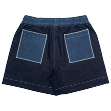 Load image into Gallery viewer, sunburst appliqué shorts (navy)
