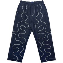 Load image into Gallery viewer, wavy stitch-detailed pants (navy)