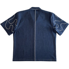 Load image into Gallery viewer, wavy stitch-detailed shirt (dark blue)
