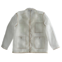 Load image into Gallery viewer, wavy sheer 4-pocket overshirt (cream/white)

